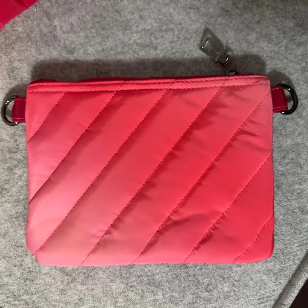 Think Royln Puffer Crossbody Bag with Pouch Fuchsia Ombre